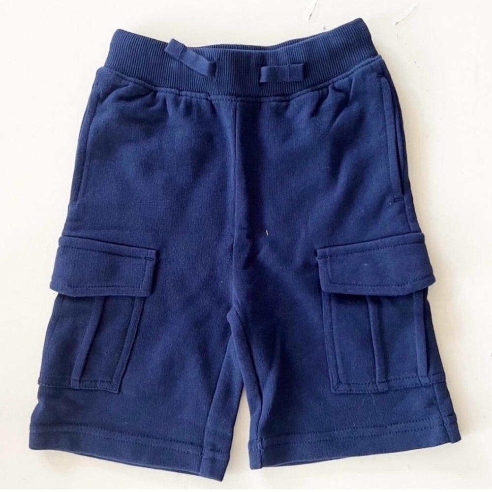 Hanna Andersson New Knit Pull On Cargo Shorts In navy blue NWOT